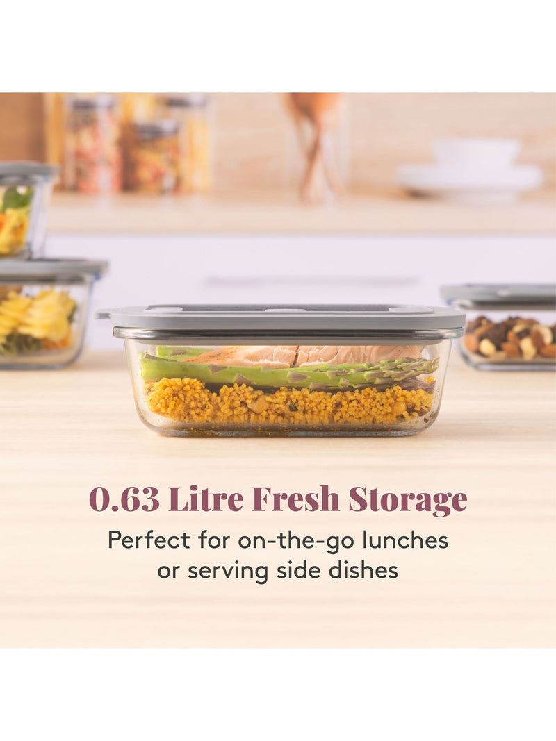 Kilner Clear Fresh Storage 0.63L glass storage containers set of 3, UK version