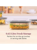 Kilner Clear Fresh Storage 0.63L glass storage containers set of 3, UK version