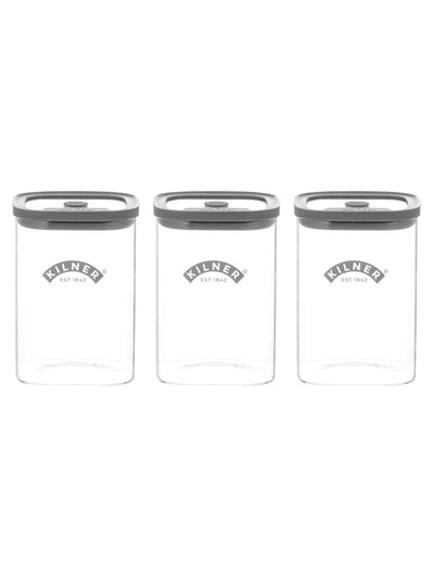 Next Kilner Clear Fresh Storage Jar 1l Set of 3- Buy online at McGrocer