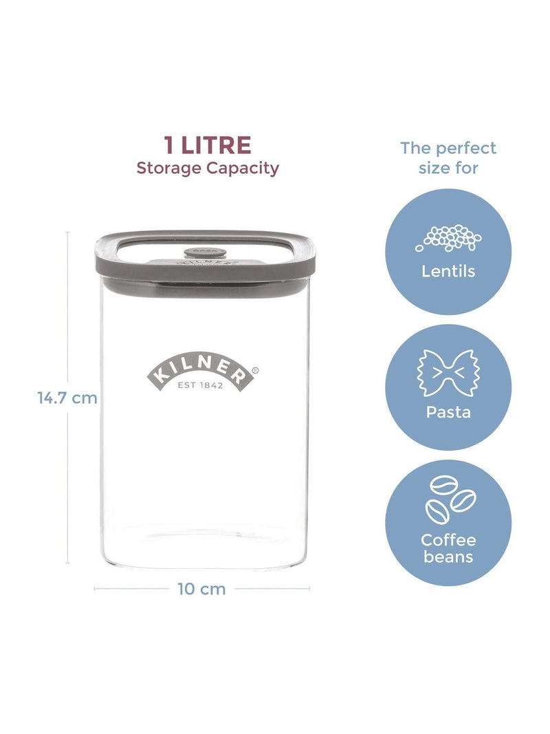 Kilner storage jars set of 3 1l (British brand)