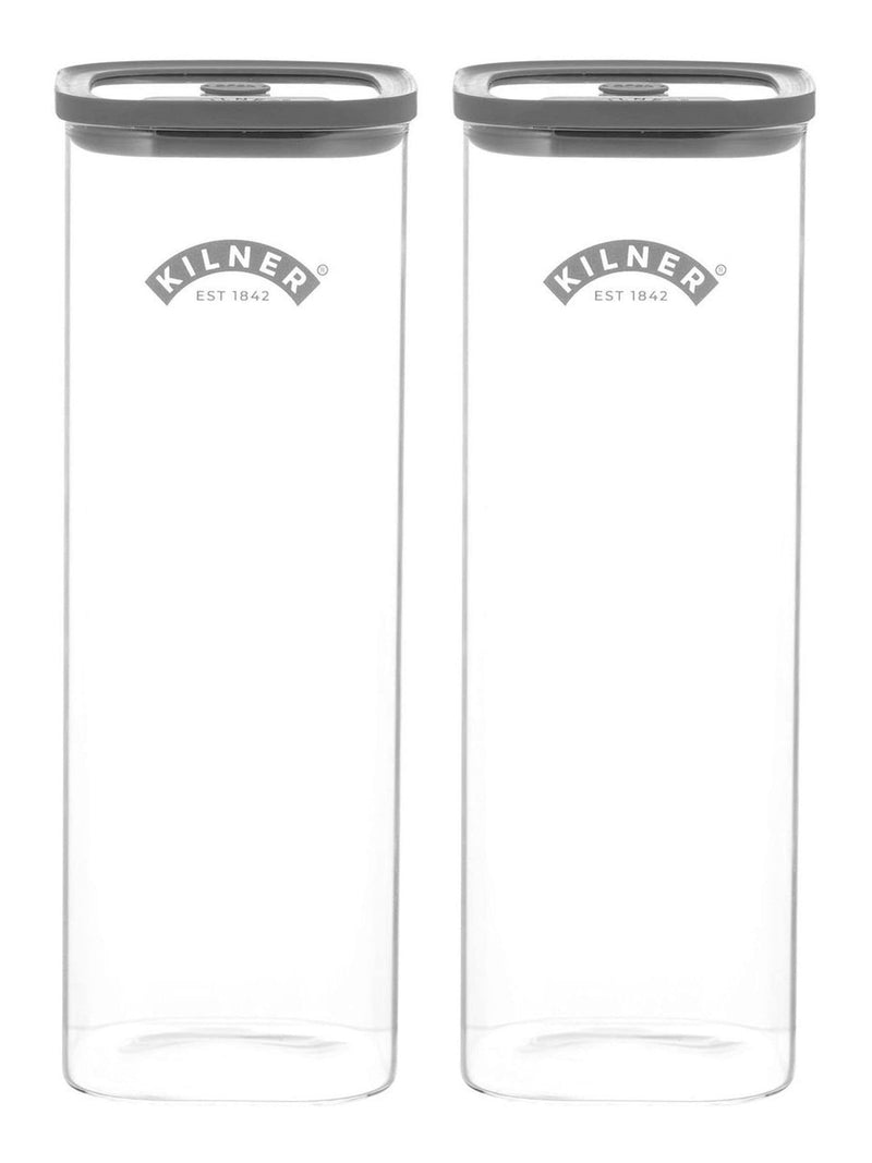 Kilner clear fresh storage jar 2l set of 2, UK version