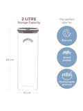 Kilner clear fresh storage jar 2l set of 2, UK version