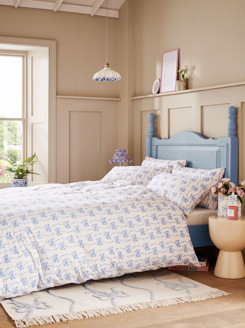 Cath Kidston Blue Ribbon and Bows duvet cover set - British product