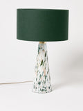 Oliver Bonas green glass table lamp large, imported from the UK