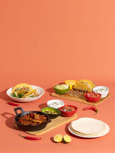 Next Typhoon Ultimate Mexican Night Taco & Fajita Serving Board Kit- Buy online at McGrocer