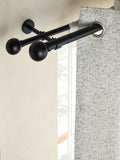 Black double curtain and voile pole kit, UK version