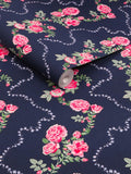 Cath Kidston wallpaper sample Rose Flutter Navy A4, UK version