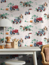 Next Cath Kidston Blue Tractor A4 Wallpaper Sample- Buy online at McGrocer