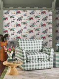 Cath Kidston wallpaper sample Blue Tractor A4, imported from the UK