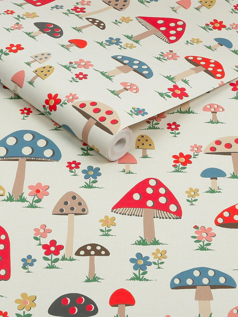 Cath Kidston Red Mushrooms A4 wallpaper sample - British product