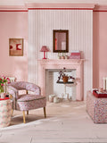 Cath Kidston wallpaper sample pink ticking stripe A4, UK version