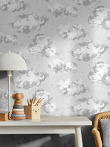Next Cath Kidston Grey Silver Linings Wallpaper Sample A4- Buy online at McGrocer