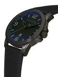 Police Cliff Gun Black Leather Strap Watch 47mm, imported from the UK