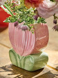 Lucy Tiffney pink tulip vases set of 2, imported from the UK