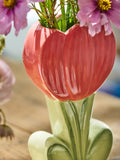 Lucy Tiffney pink tulip vases set of 2, imported from the UK