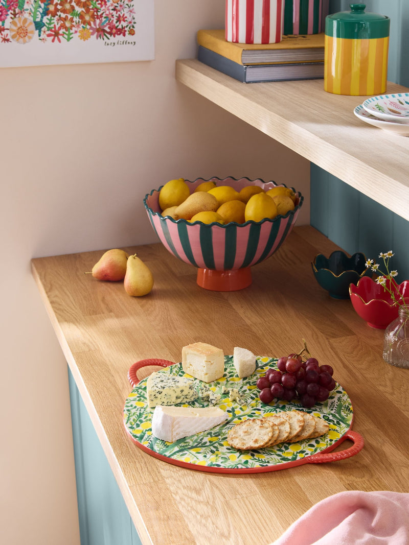 Lucy Tiffney yellow lemons serving platter 42cm - British product