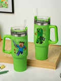 Minecraft Creeper and Steve travel cup 900ml insulated tumbler (British brand)