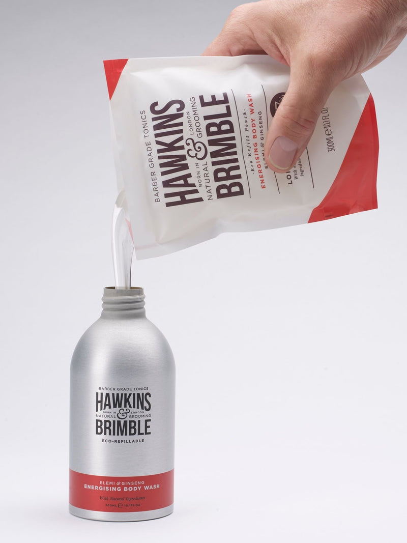 Hawkins & Brimble energising body wash refill pouch, UK version