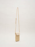 Phase Eight natural textured phone bag in raffia with crossbody strap - British product