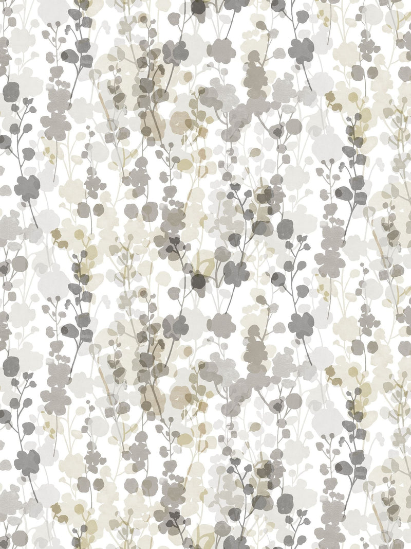 Ohpopsi Neutral Grey Blossom wallpaper 10m, imported from the UK