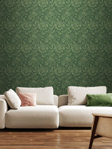 Next Hoopla Walls Green Damask Trail 10M Wallpaper- Buy online at McGrocer