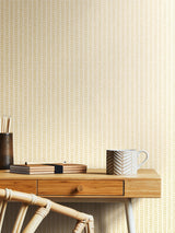 Next Hoopla Walls Hay Ditsy Leaf Stripe Wallpaper 10M- Buy online at McGrocer