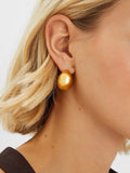 Accessorize Gold Tone 14ct Chunky Dome Hoop Earrings - British product