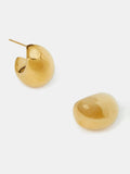 Accessorize Gold Tone 14ct Chunky Dome Hoop Earrings - British product