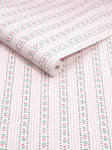 Next Cath Kidston Pink Rose Ticking Stripe Wallpaper 10m- Buy online at McGrocer
