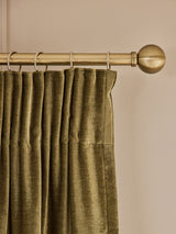 Next Olive Green Plush Chenille Pencil Pleat Lined Curtains- Buy online at McGrocer