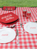 Kimm Miller Coca Cola picnic blanket glass bottles design 200x147cm, UK version
