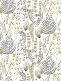 Ohpopsi Grey Mustard Summer Fern A4 wallpaper sample - British product