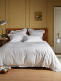 Secret Linen Store White Valerie Cotton Duvet Cover (British brand)