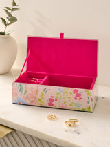 Next Pink Floral Glass Jewellery Box 20cm x 10cm x 6cm- Buy online at McGrocer