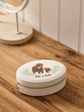 Hamish the Highland Cow travel jewellery box with compartments - British product