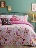 Furn Pink Enchanted reversible duvet cover and pillowcase set - British product