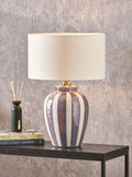 Pacific Lifestyle lilac Priscilla striped ceramic table lamp (British brand)