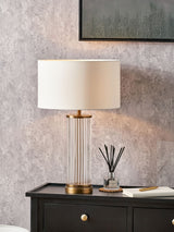 Next Pacific Lifestyle Clear Ciara Glass and Metal Table Lamp- Buy online at McGrocer