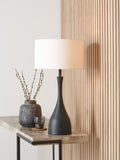 Pacific Lifestyle Llora curved table lamp with white shade, UK version