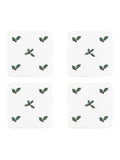Sophie Allport White Holly and Berry Coasters Set of 4 (British brand)