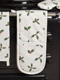 Sophie Allport Natural Holly & Berry Double Oven Glove