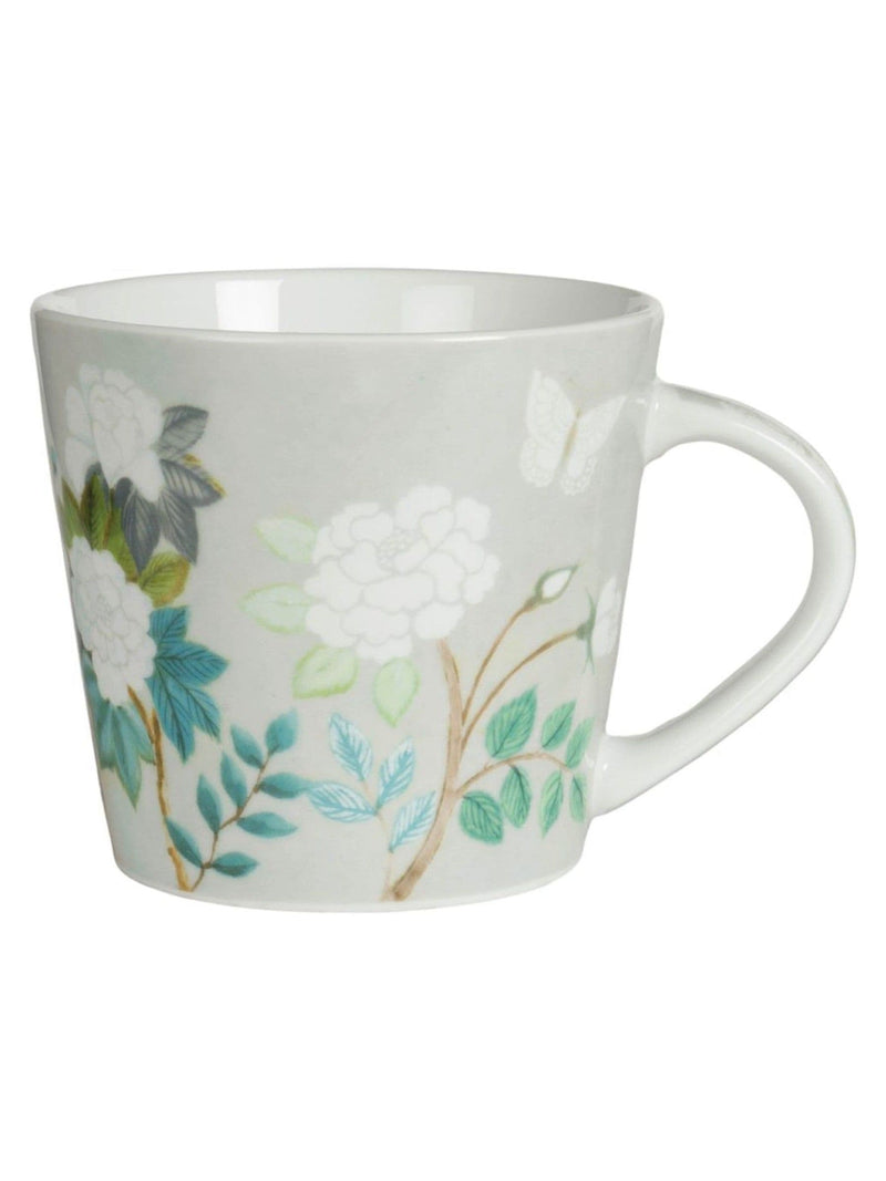 Set of 4 Designers Guild celadon Fleur Orientale porcelain mugs - British product