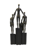 Libra Interiors bronze abstract family sculpture on hearts plinth 41.5cm, UK version