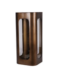 Libra Interiors Smoked Gold Clear Glass Hurricane Lantern 53cm tall, UK version