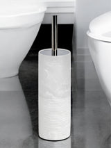 Next Showerdrape Frost Onyx White Bianco Striped Toilet Brush and Holder Set- Buy online at McGrocer