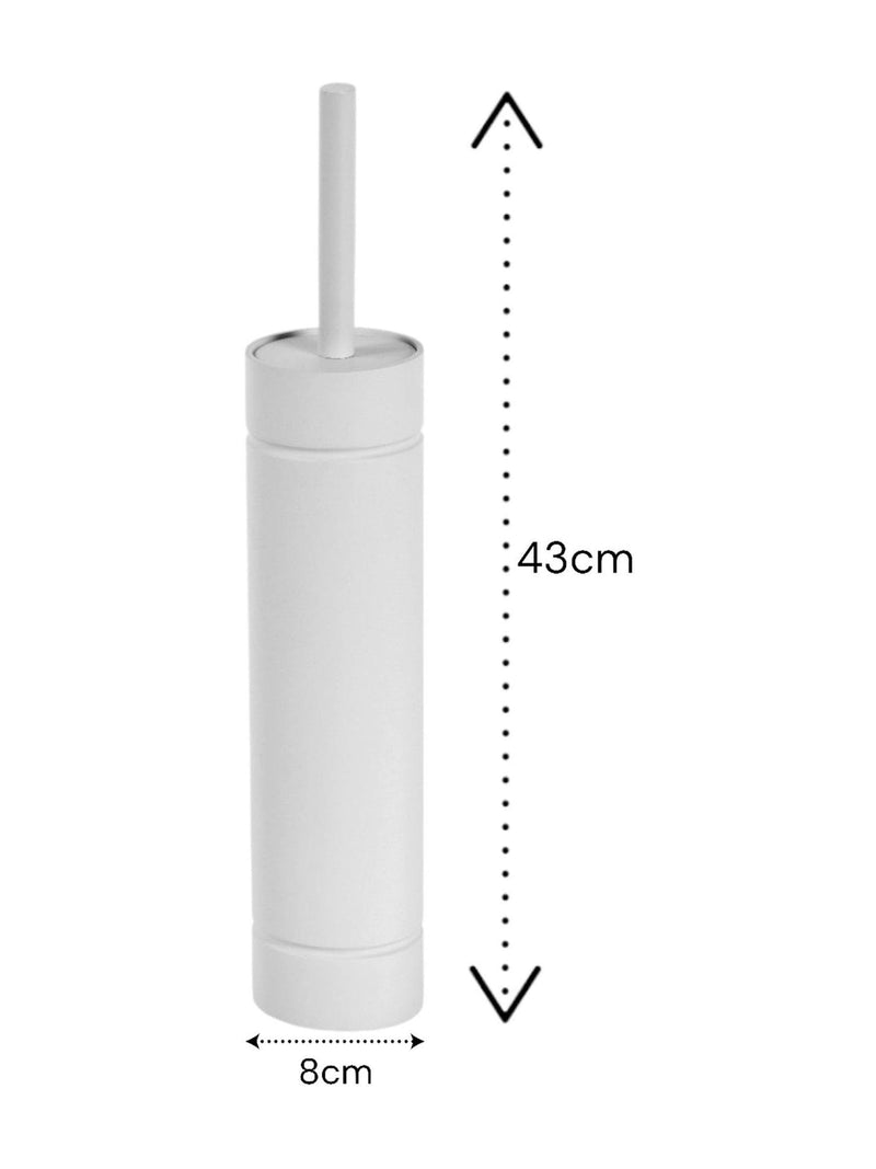 Showerdrape White Draco Slimline Toilet Brush and Holder (British brand)