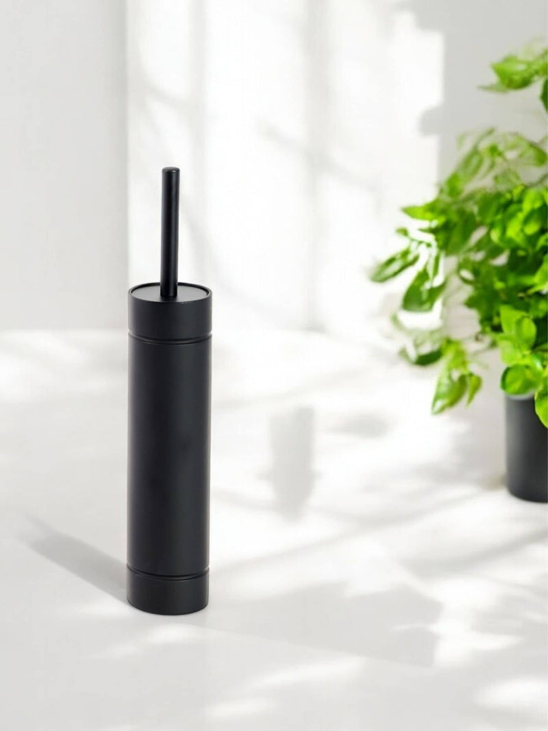 Showerdrape Black Draco Slimline toilet brush and holder (British brand)