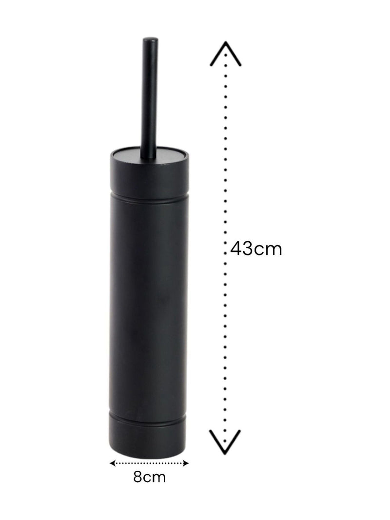 Showerdrape Black Draco Slimline toilet brush and holder (British brand)