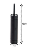 Showerdrape Black Draco Slimline toilet brush and holder (British brand)
