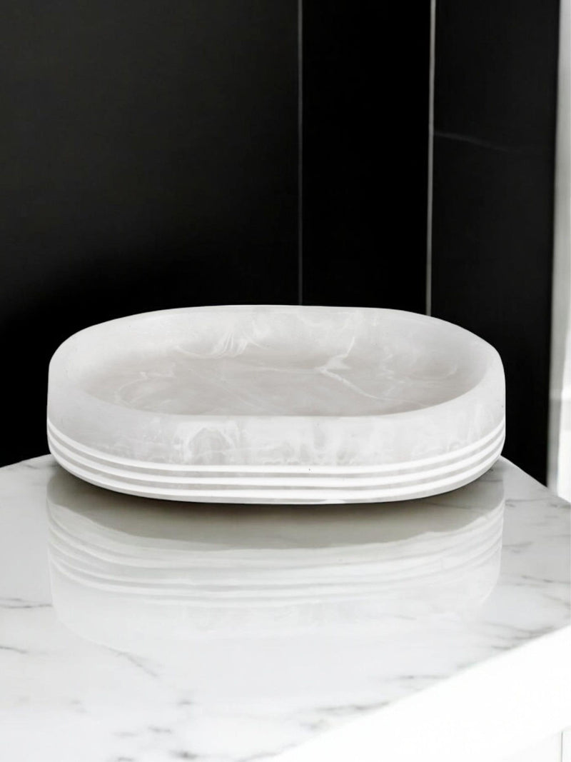 Showerdrape Bianco onyx bathroom accessories set 5-piece, imported from the UK
